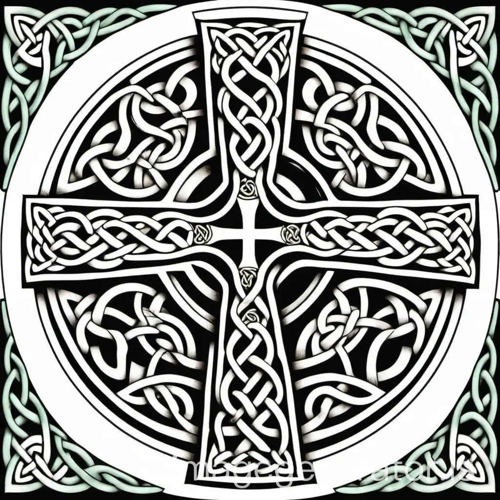 Intricate-Traditional-Celtic-Cross-Coloring-Design