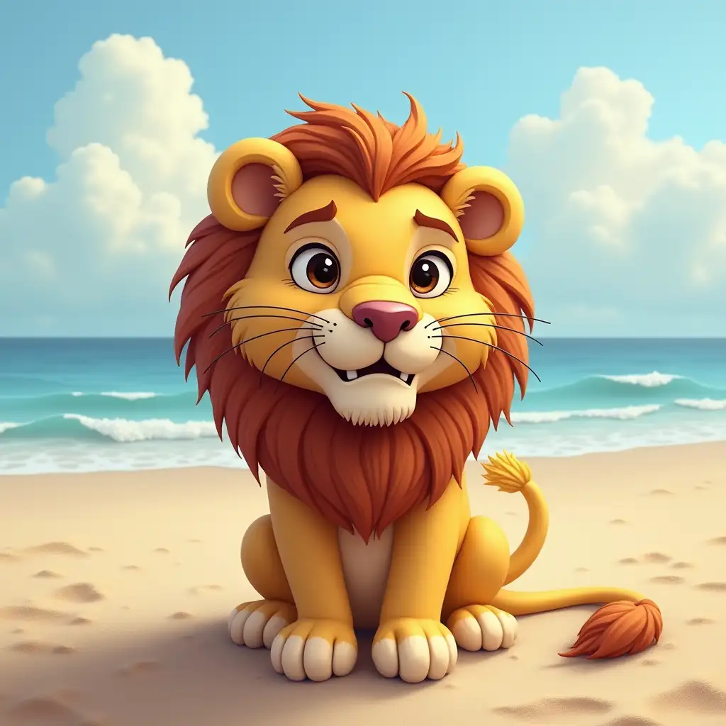 Lion on the beach