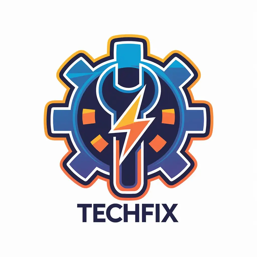 LOGO Design for TECHFIX Futuristic and Bold with Metallic Textures and Sharp Lines