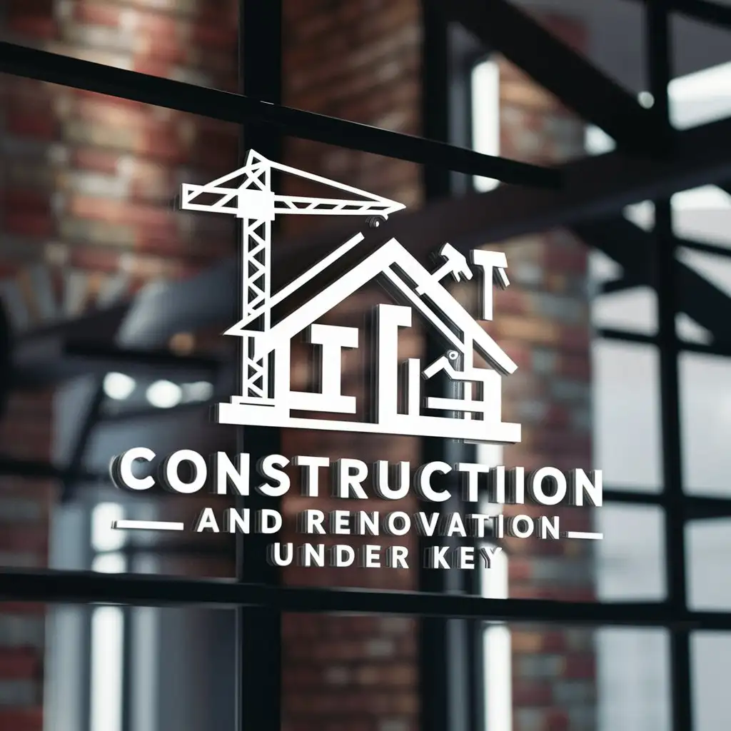 a logo design,with the text "Construction and renovation under key", main symbol:Construction,complex,be used in Construction industry,clear background