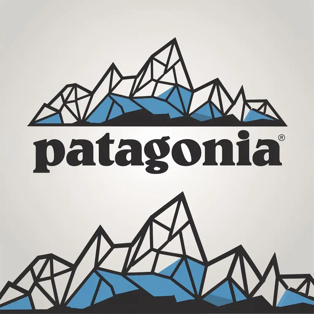 LOGO Design for PATAGONIA Simplified Natural Geometric Patterns with Bold Font for Youth Social Media Promotion