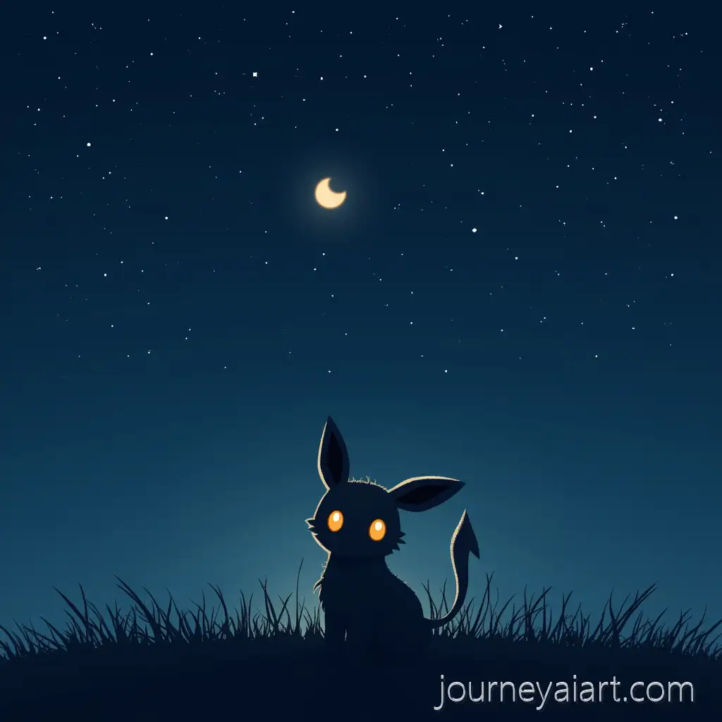 Lifelike-Umbreon-Under-a-Starry-Night-Sky