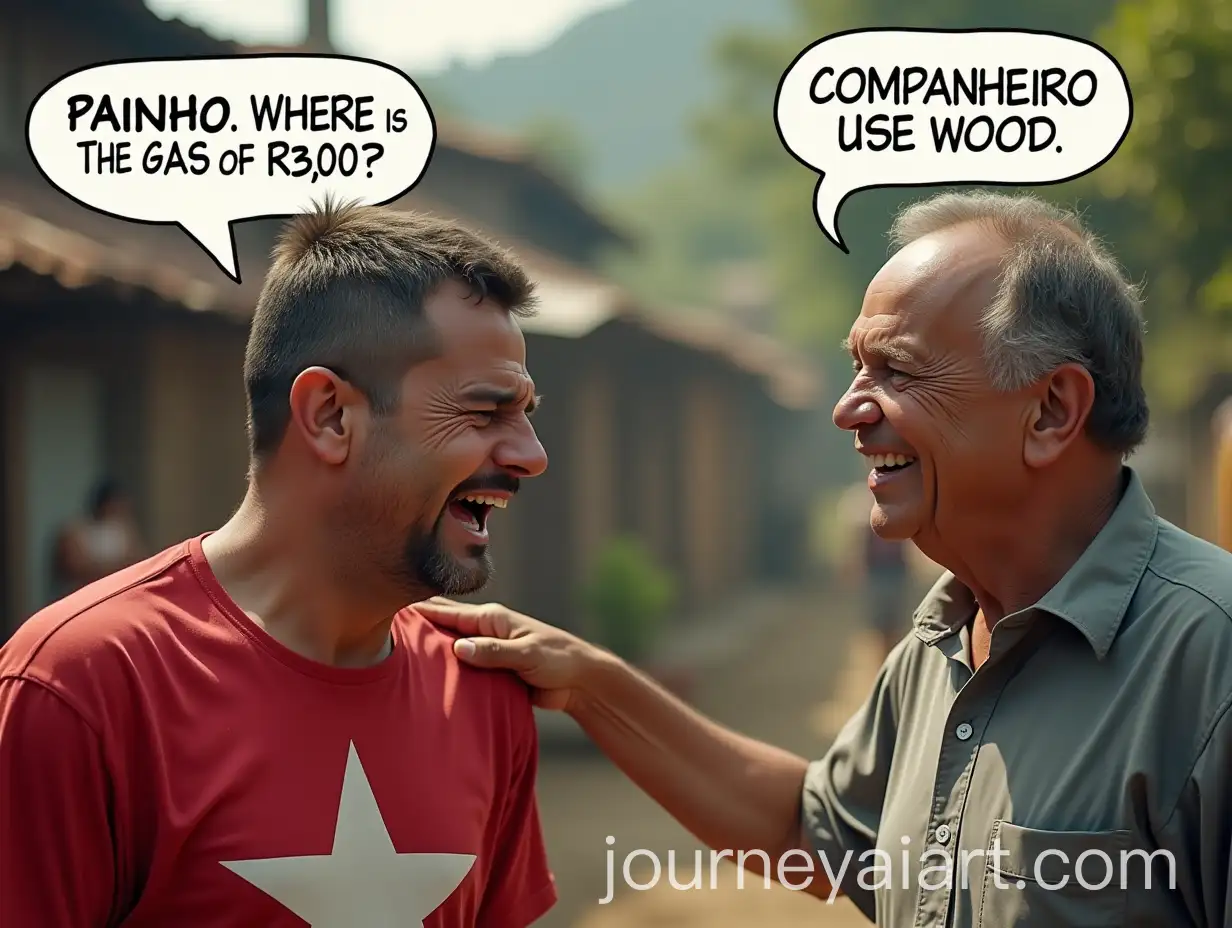 Man-in-Despair-with-Lula-Offering-Wood-in-Outdoor-Conversation-Scene