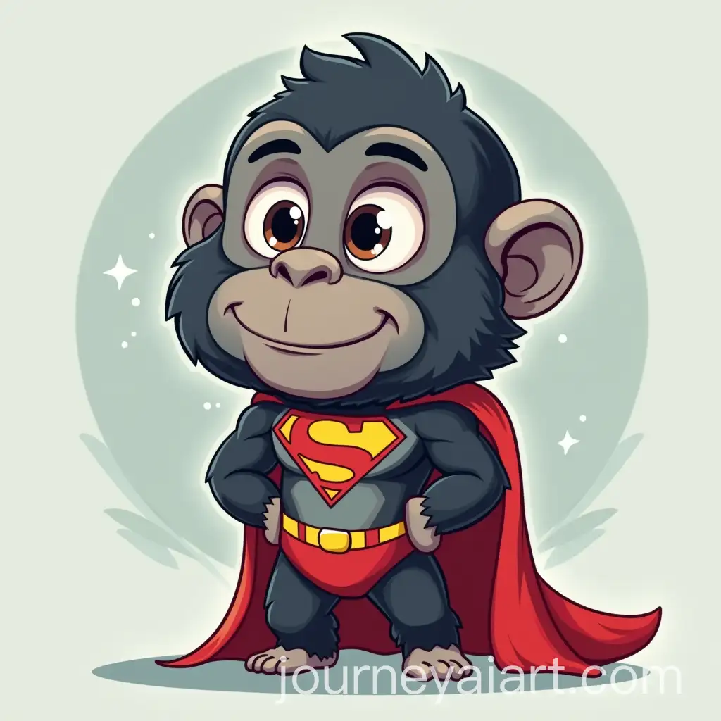 Cute-Gorilla-Superhero-Cartoon-Vector-Illustration