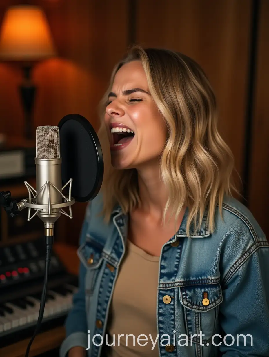 Young-Woman-Singing-Passionately-in-Cozy-Recording-Studio