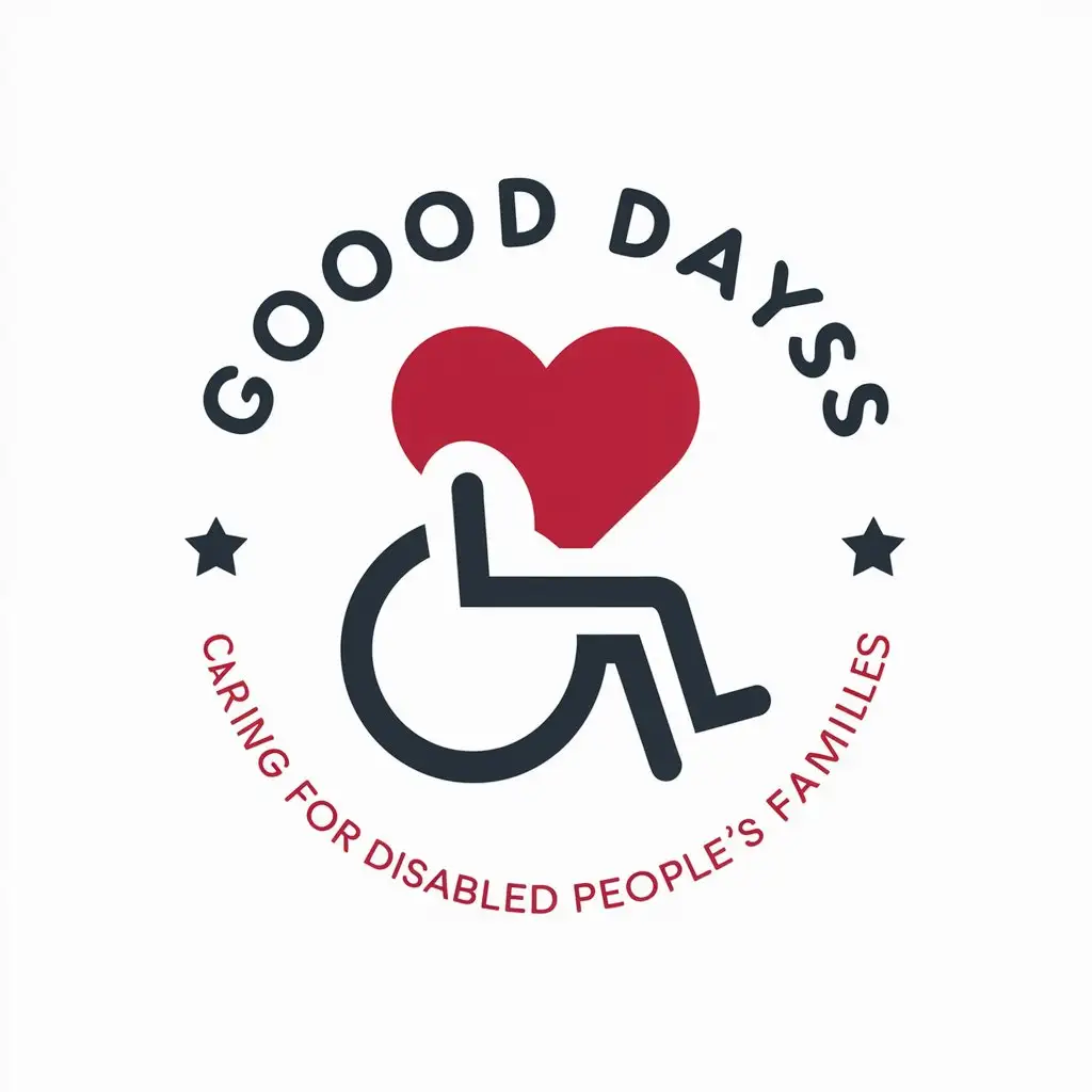 LOGO-Design-For-Good-Days-Heart-and-Wheelchair-Symbol-for-Disabled-Peoples-Families