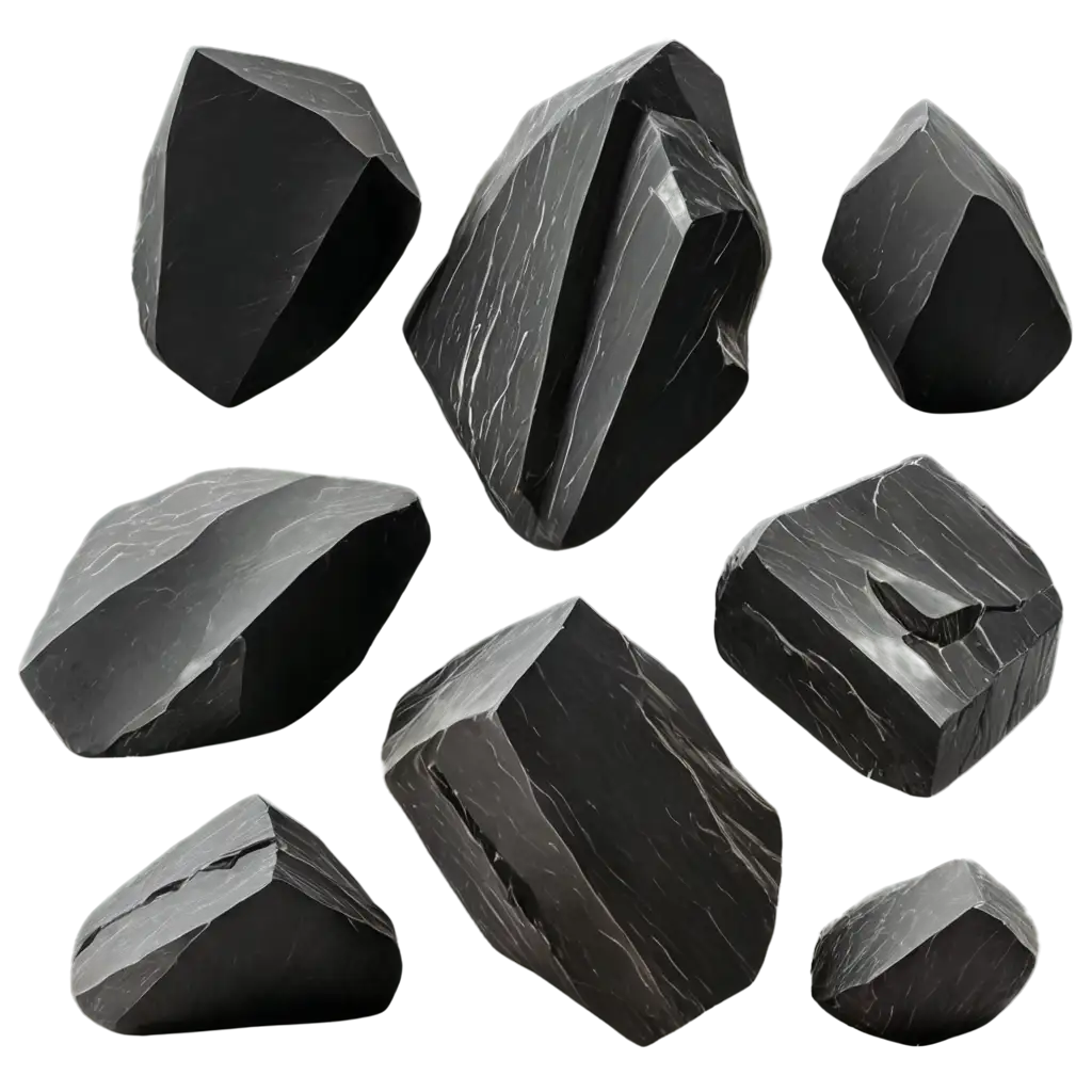 Three-Dimensional-Quartz-andPNG-Image-Prompt-Analysis-Matte-GrayBlack-Stones-PNG-Image-for-HighQuality-Digital-Projects