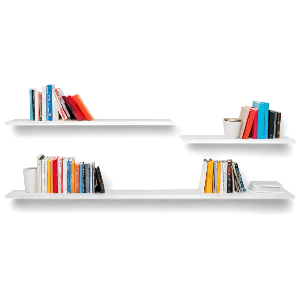 Shelves-for-White-Wall-with-Books-PNG-HighQuality-Image-for-Interior-Design-and-Digital-Projects