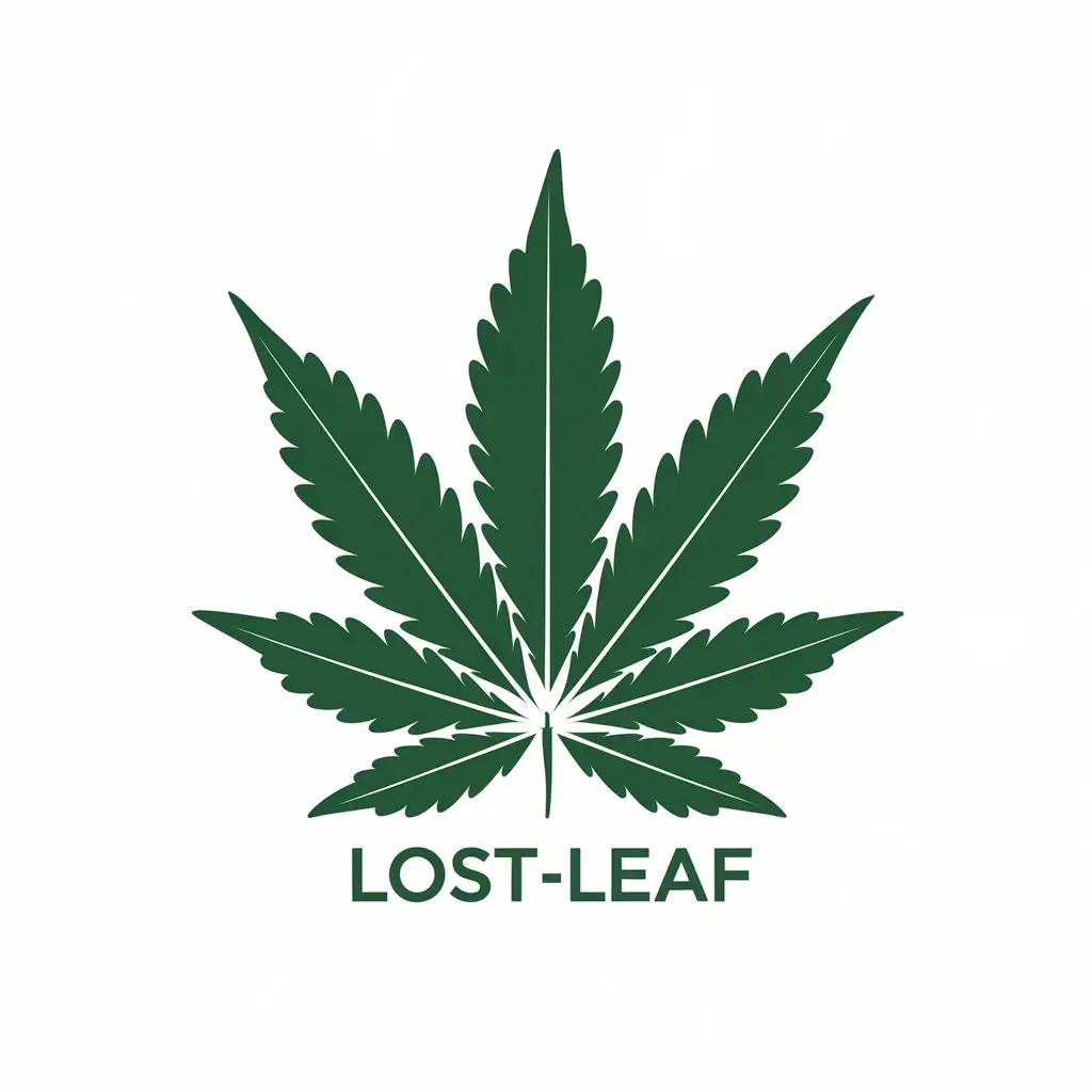 LOGO-Design-For-LostLeaf-Vector-Design-with-Marijuana-Leaf-Symbol-on-Clear-Background