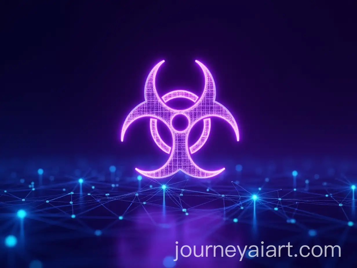 Glowing-Biohazard-Symbol-Representing-Technology-in-a-Digital-World