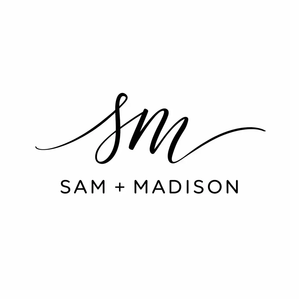 LOGO Design for Sam Madison Handwritten Wedding Logo with Modern Minimalistic Style