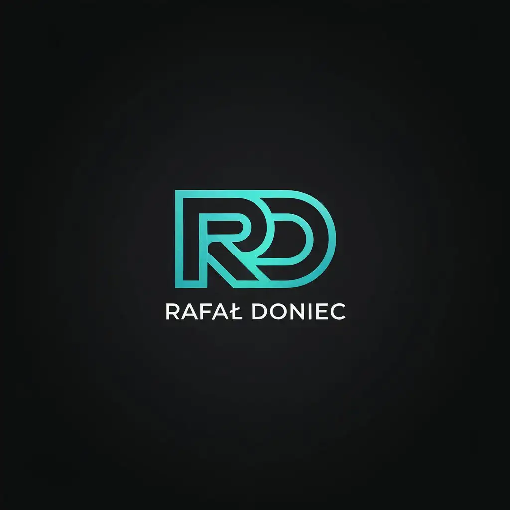 LOGO Design for Rafa Doniec Minimalistic Vector Logo with RD Letters in 22c55e on Black Background