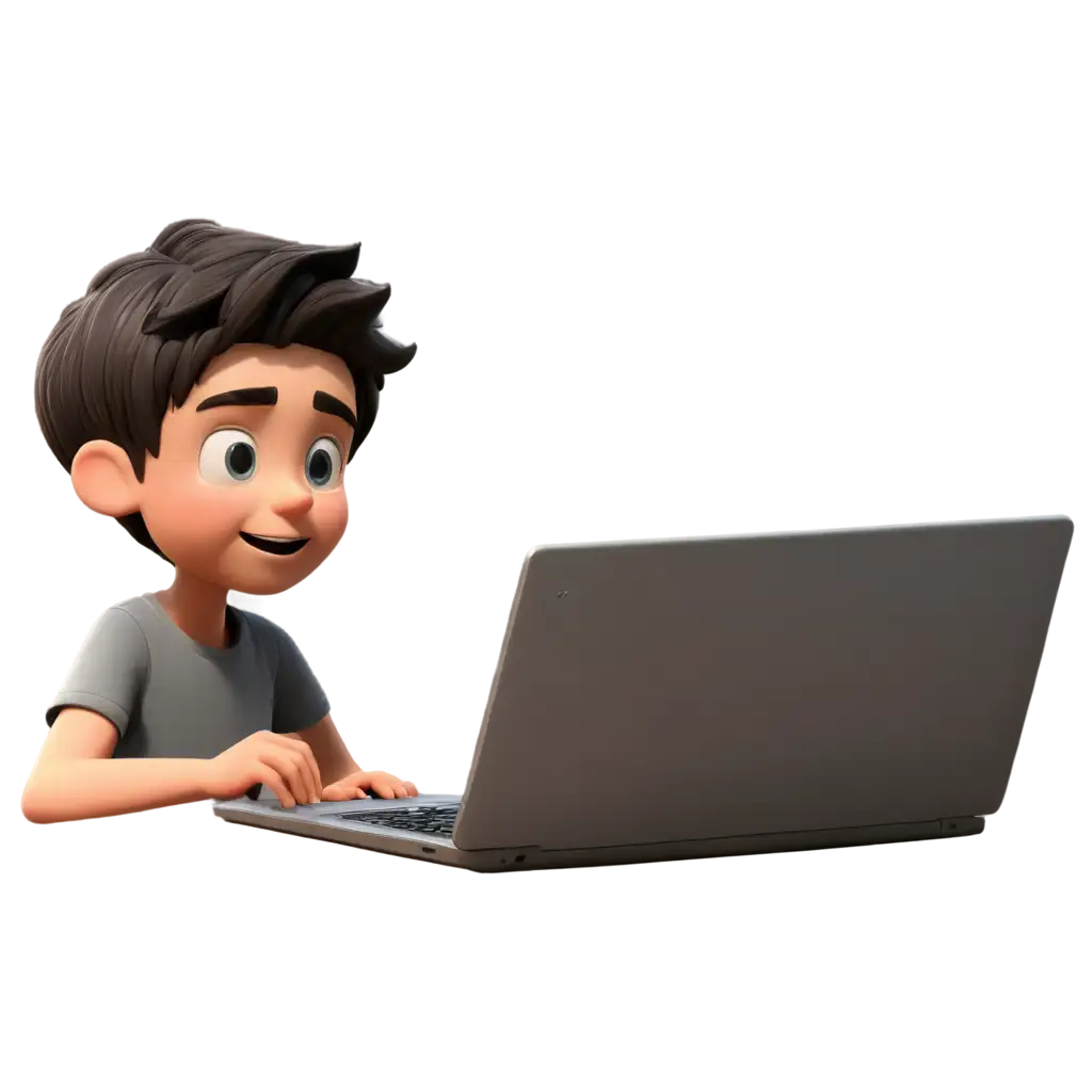 Cartoon-Boy-Working-on-Laptop-PNG-Creative-Illustration-for-Digital-Learning-and-Education