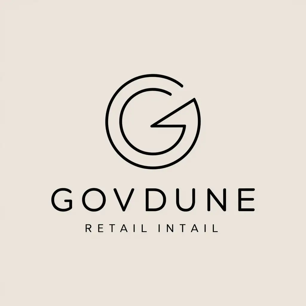 a vector logo design,with the text "GOVDUNE", main symbol: GOVDUNE,Minimalistic,be used in Retail industry,clear background