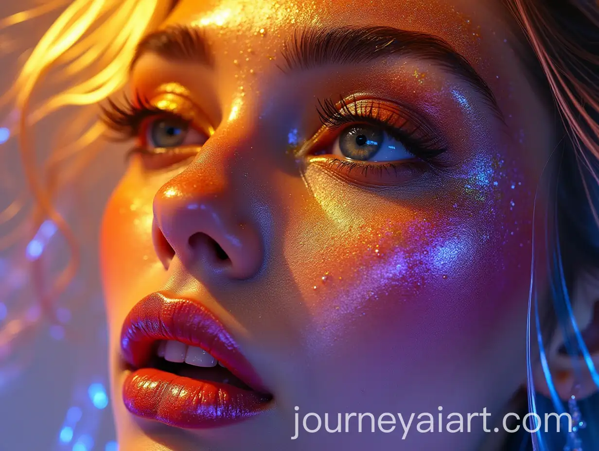 Mystical-Spirit-with-Wet-Pearlescent-Glossy-Alcohol-Ink-Effect-in-Yellow-and-Purple-Metallic-Paint