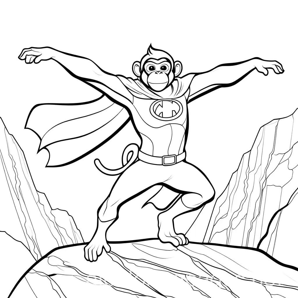 Superhero-Monkey-Coloring-Page