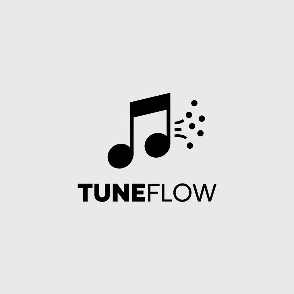 LOGO Design for TuneFlow Minimalistic Music and Streaming Theme for Entertainment Industry