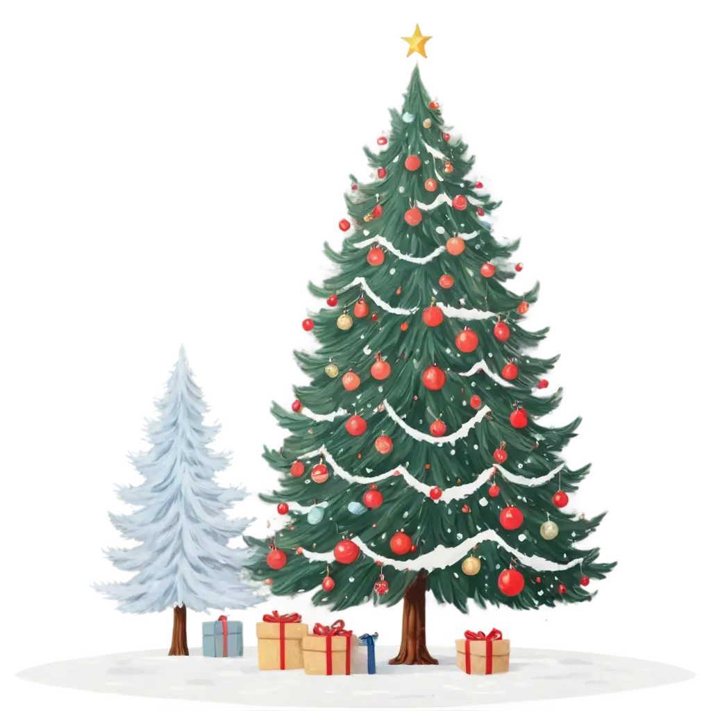 Christmas-Eve-Greetings-PNG-Image-with-Snowy-Tree-and-Festive-Decorations