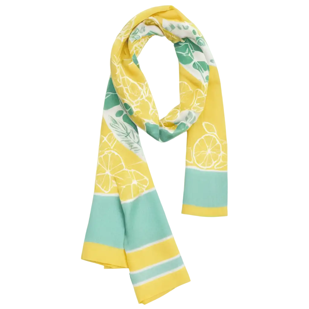 scarf with pattern of lemon and mint