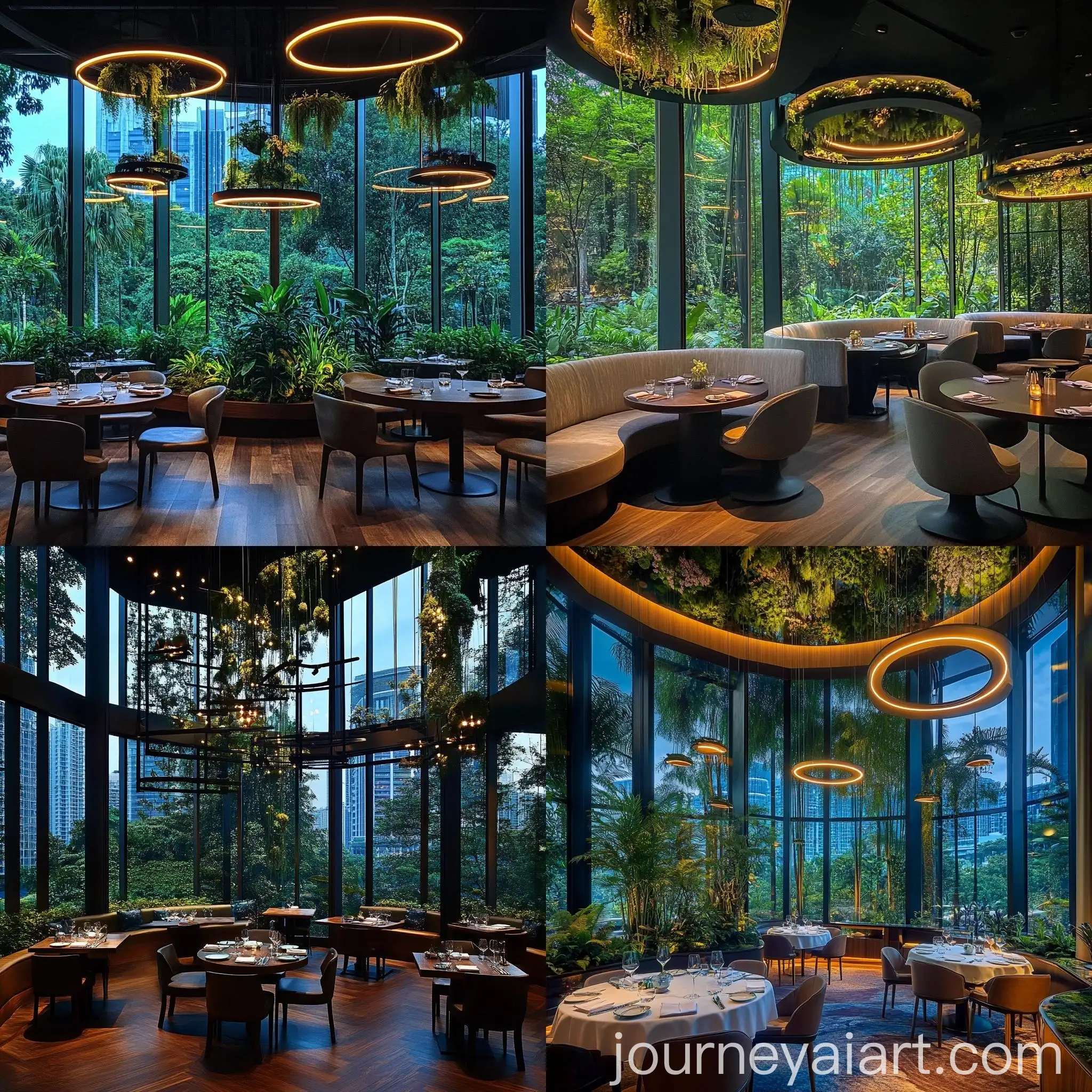 Luxury-NeoCosmic-Michelin-Star-Restaurant-with-Botanical-Rainforest-View