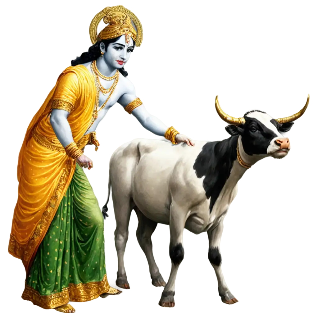 Lord-Krishna-with-Cow-PNG-Image-HighQuality-and-Transparent-Format-for-Versatile-Usage