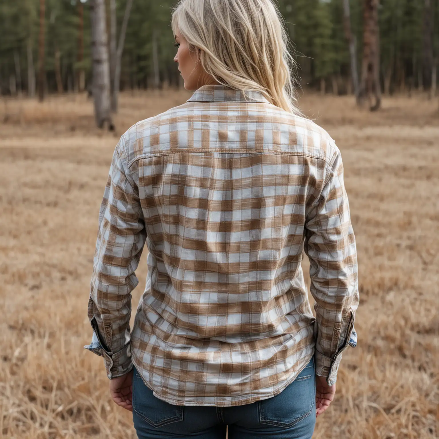 Woman-in-Bleached-Flannel-Shirt-Mockup