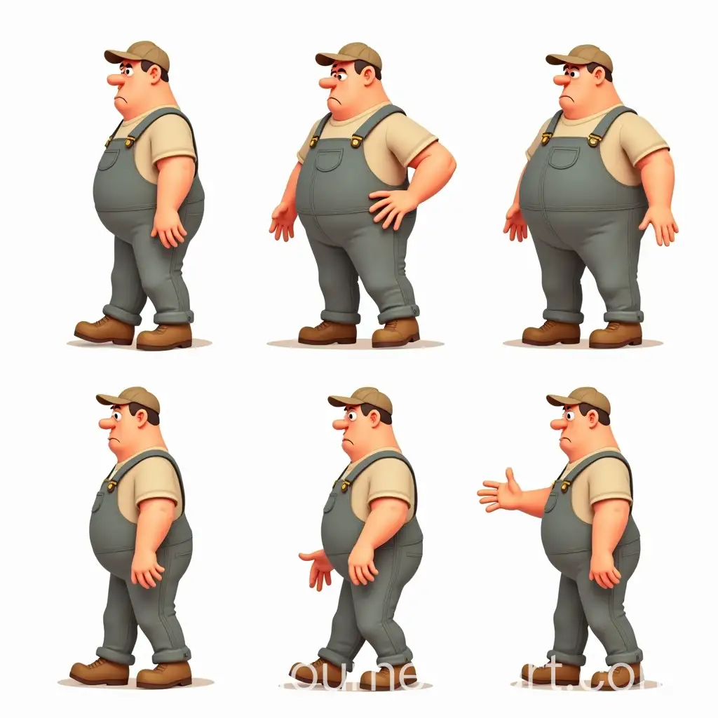 AI-Image-Prompt-ExpansionOverweight-MiddleAged-Man-in-Work-Overalls-Walking-Animation-Sequence