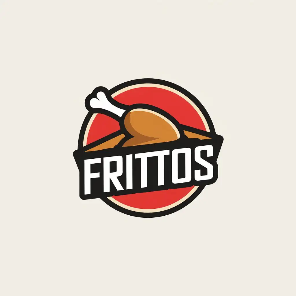 LOGO Design for Frittos Vector Logo Featuring Fried Chicken Drumstick for Restaurant Industry