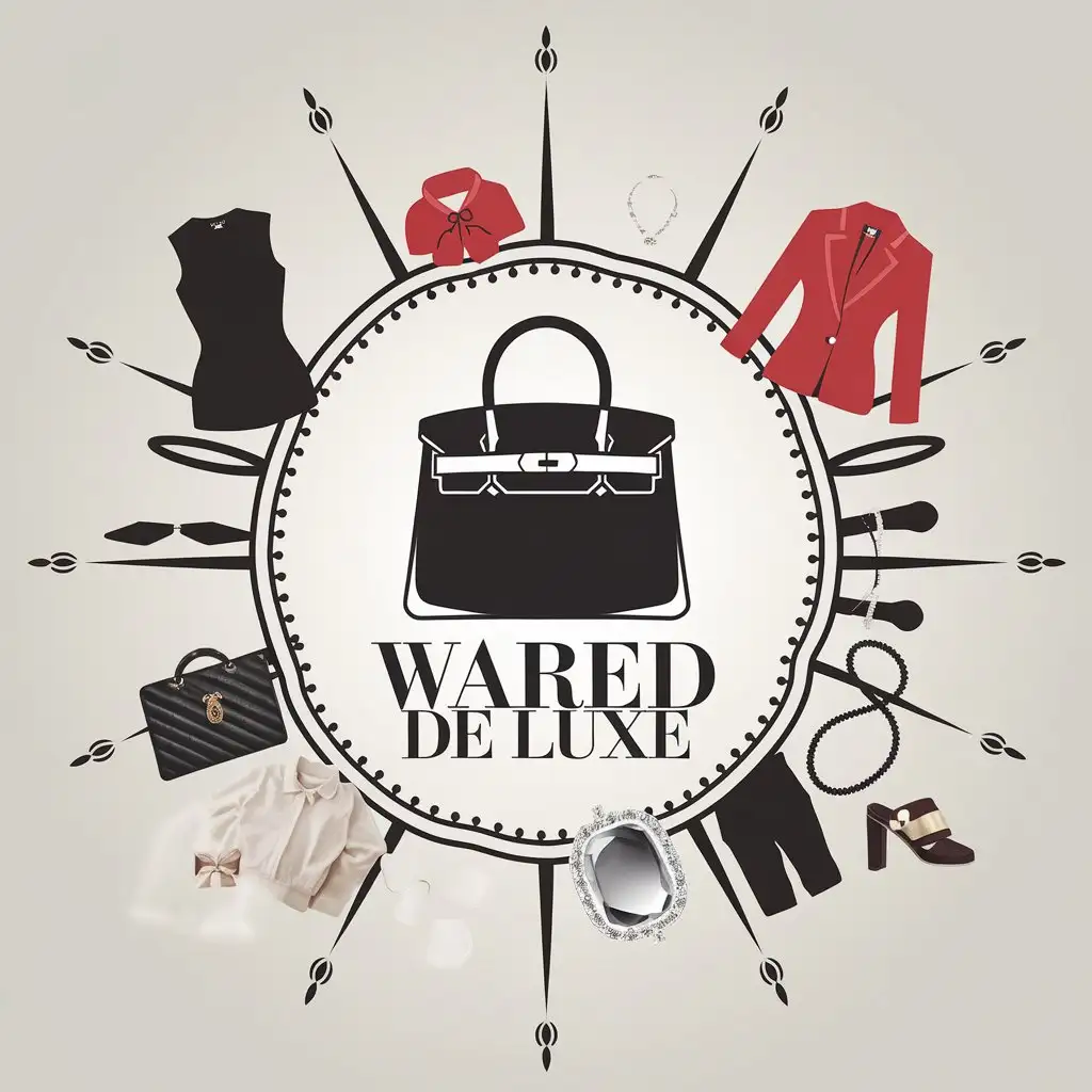 LOGO Design for Wared De Luxe Womens Handbags Clothes Accessories and Jewelry with Clear Background