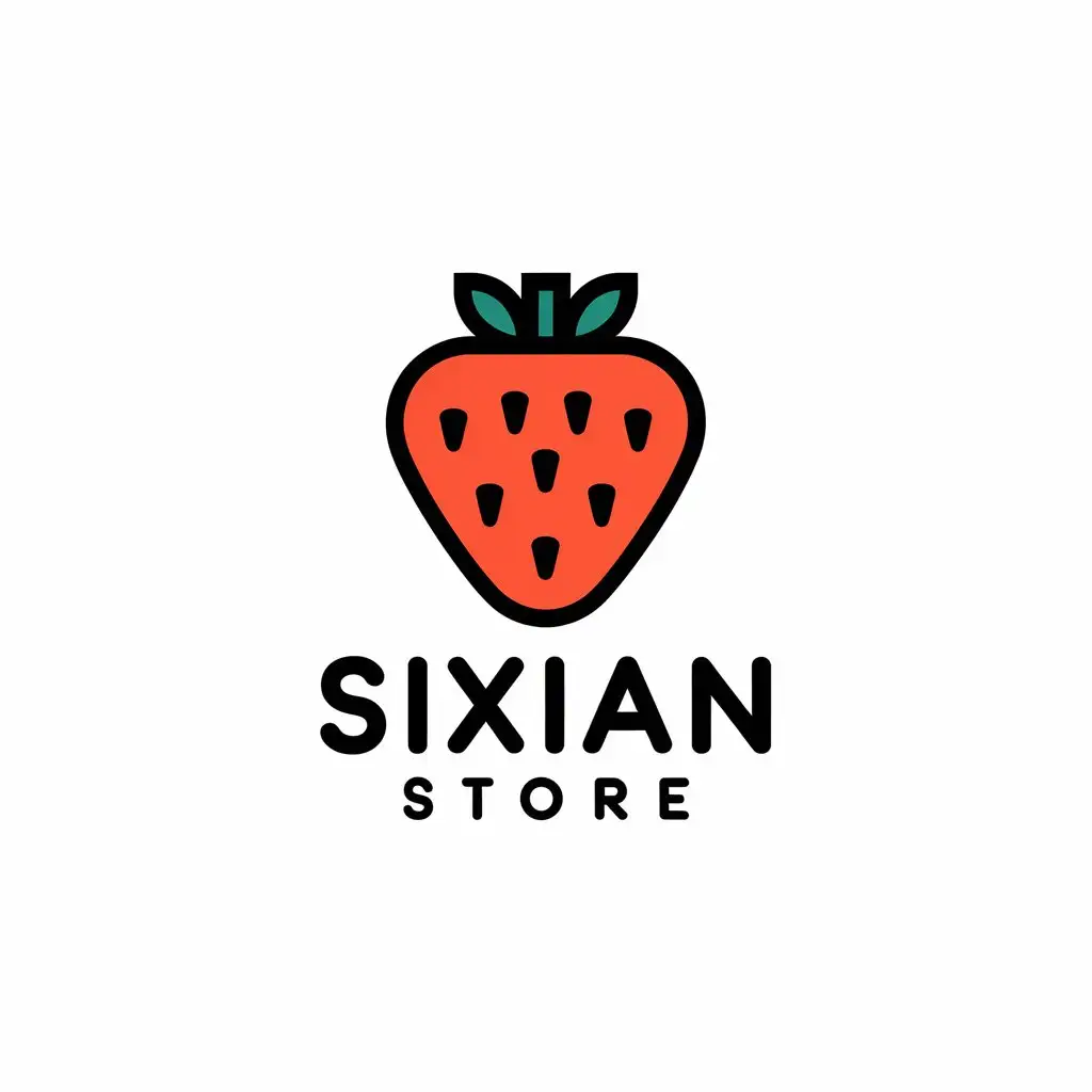 LOGO-Design-for-Sixian-Store-Strawberry-Symbol-Clear-Background-Internet-Industry-Vibe