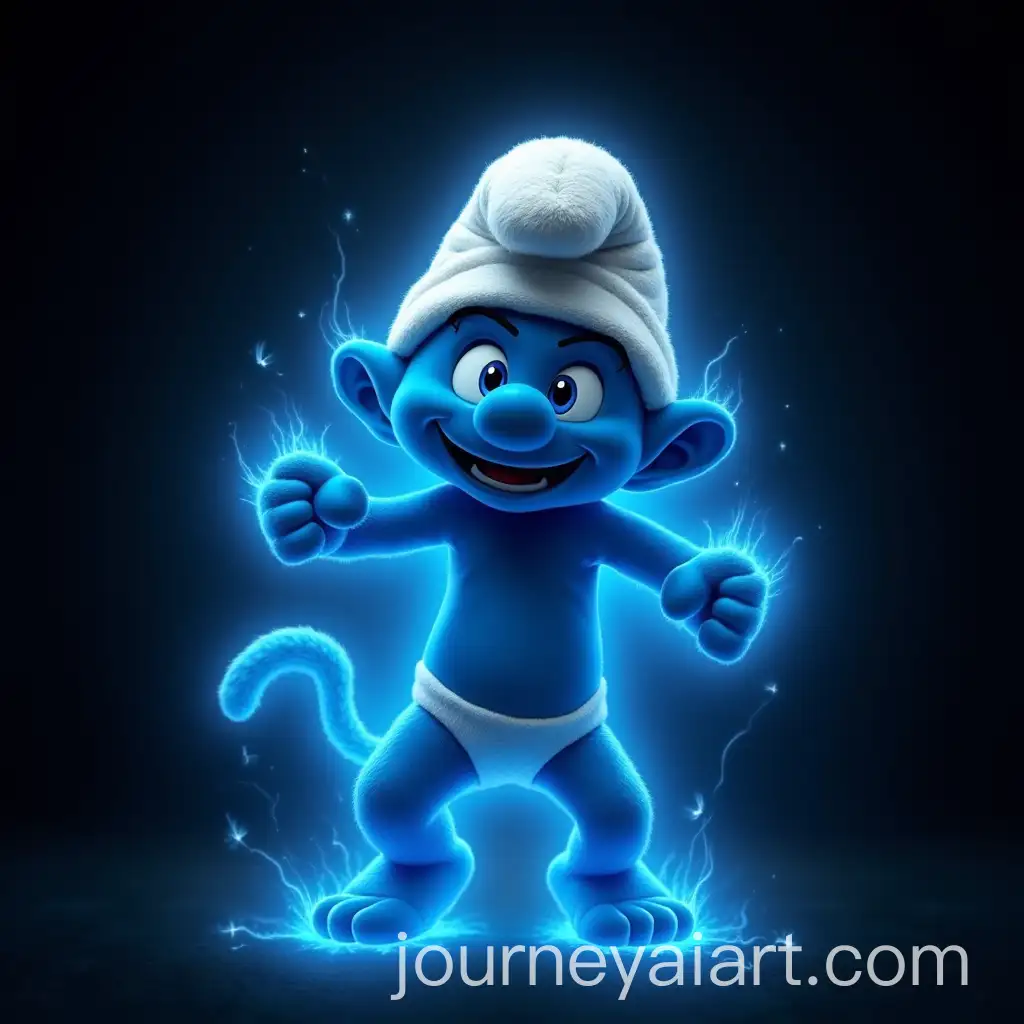 Smurf-Cat-with-Intense-Blue-and-White-Aura-Preparing-for-Battle