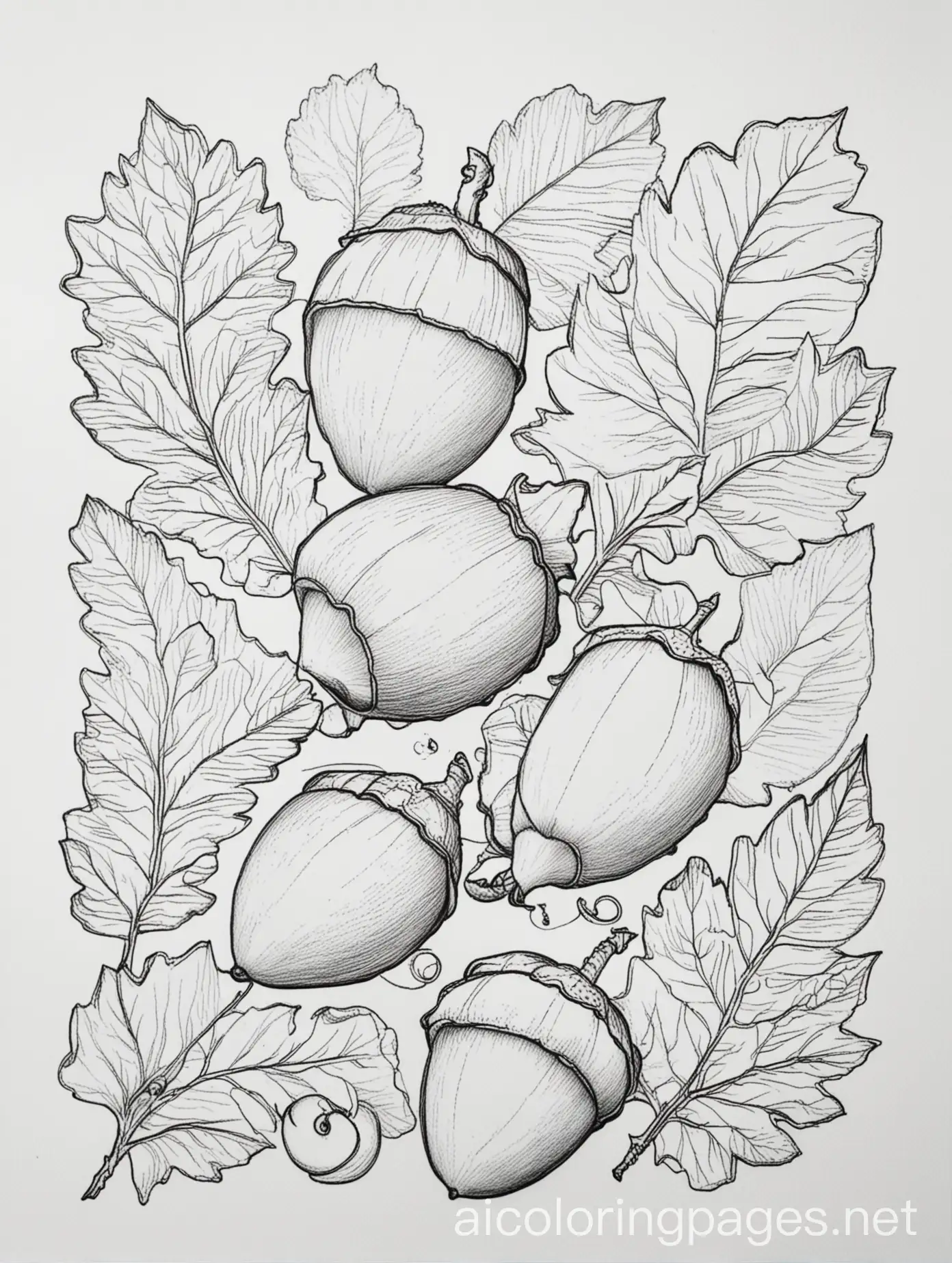 Simplicity-in-Acorn-Coloring-Page-Black-and-White-Line-Art-for-Children