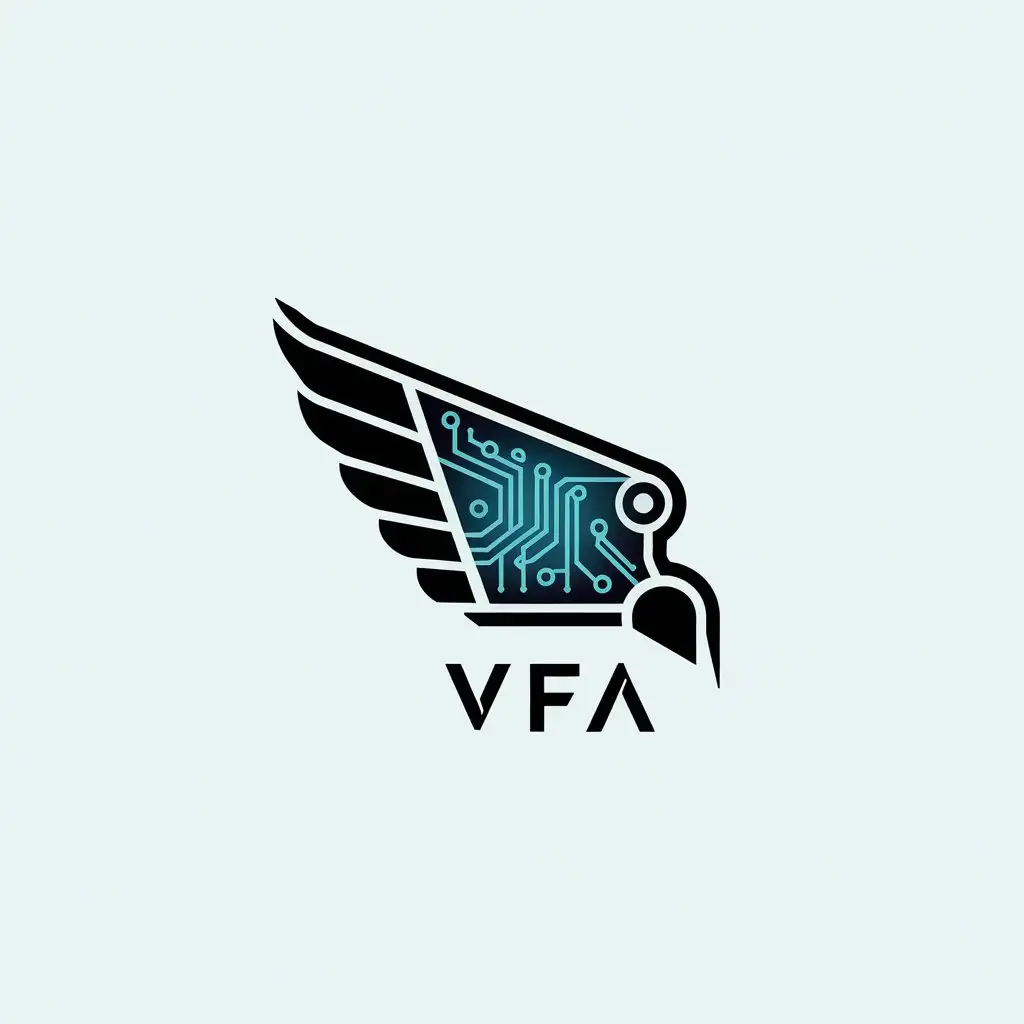 LOGO Design for VFA Minimalist Wing of Technology with Internet Industry Vibe