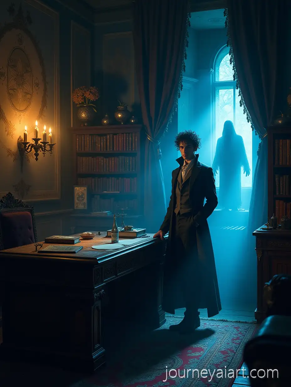 Victorian-Study-with-Mystical-Figures-andAI-Image-Prompt-Expansion-Supernatural-Elements