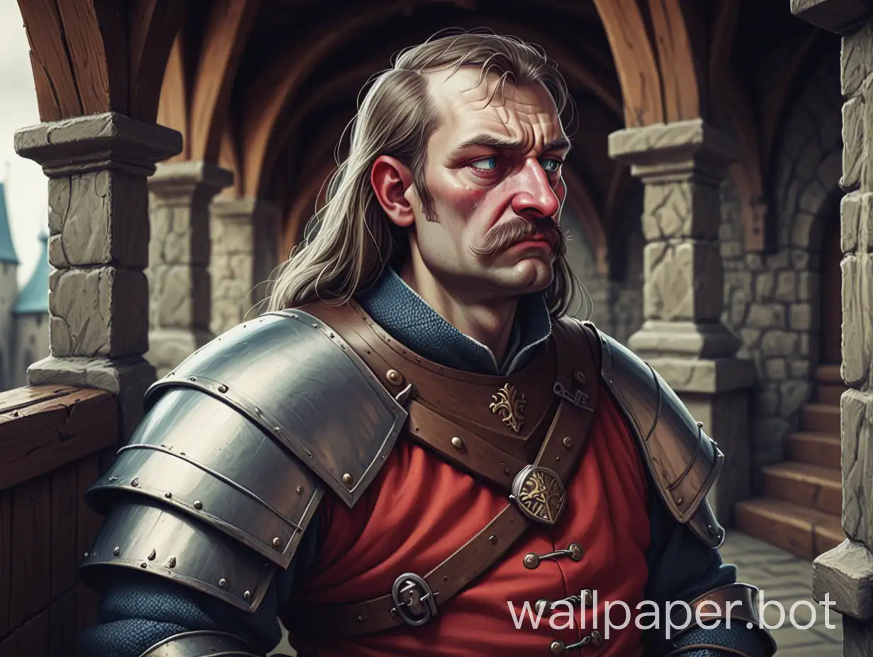 Former captain of the guard, saddened and slightly drunk. Medieval fantasy