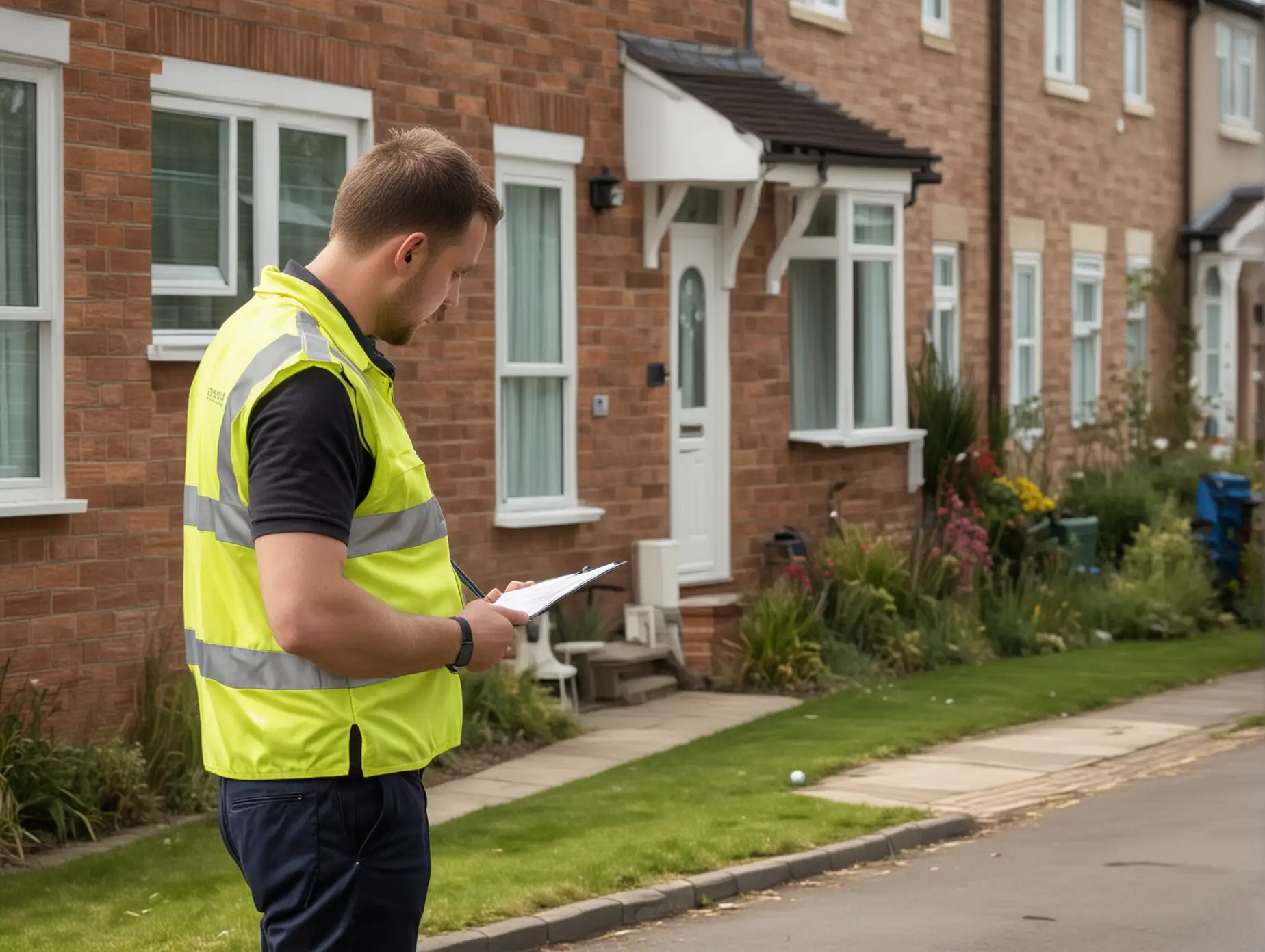 Realistic-Candid-Surveyor-in-Suburban-British-House-Exterior