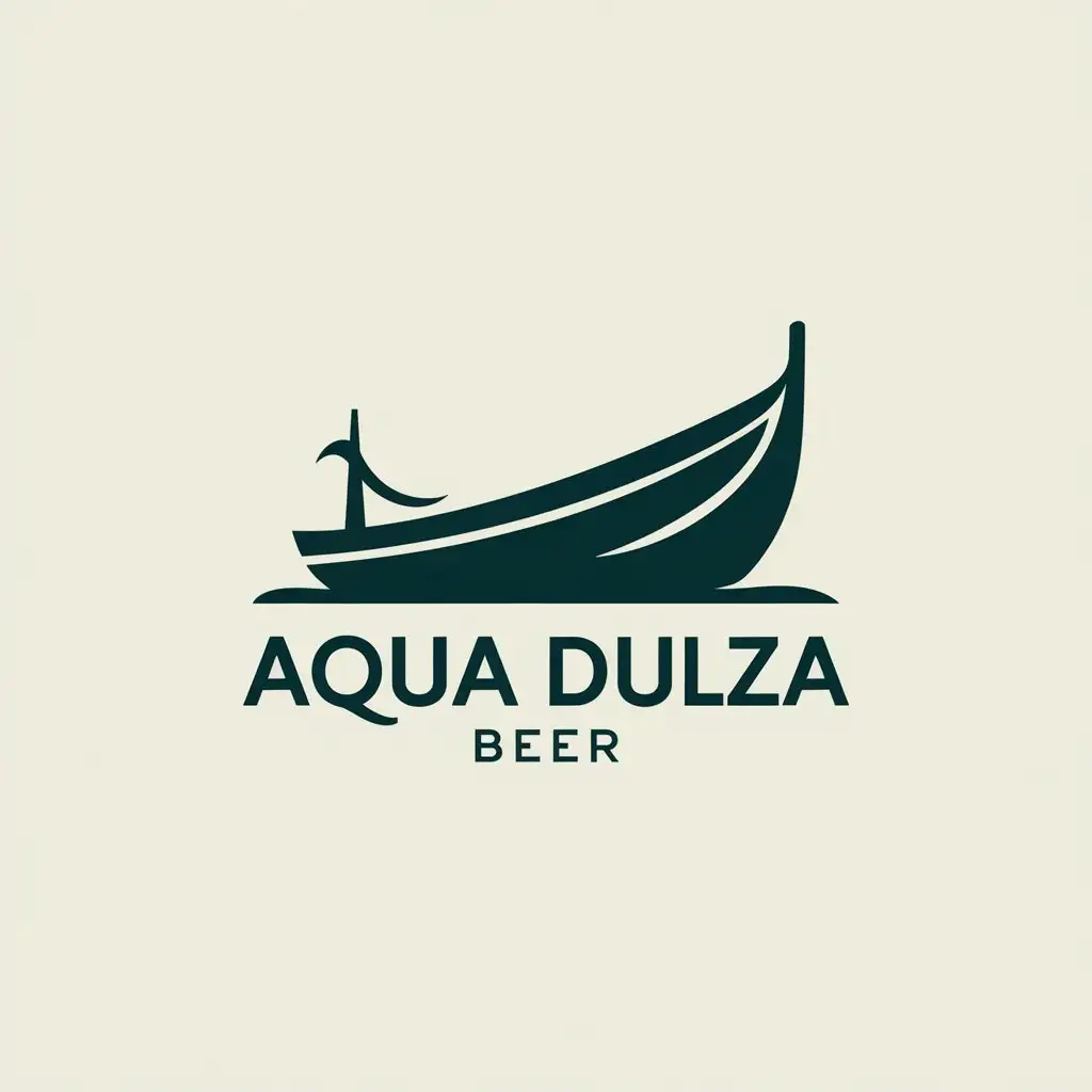 LOGO Design for AQUA DULZA Minimalist Lake ComoInspired Beer Brand Logo Featuring Lucia Boat