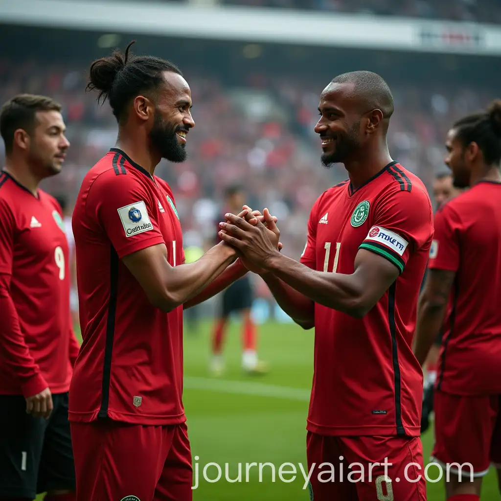 AI-Image-Prompt-ExpansionCaptain-Jay-Meets-Captain-Timnas-Indonesia-on-the-Field-to-Greet-Supporters