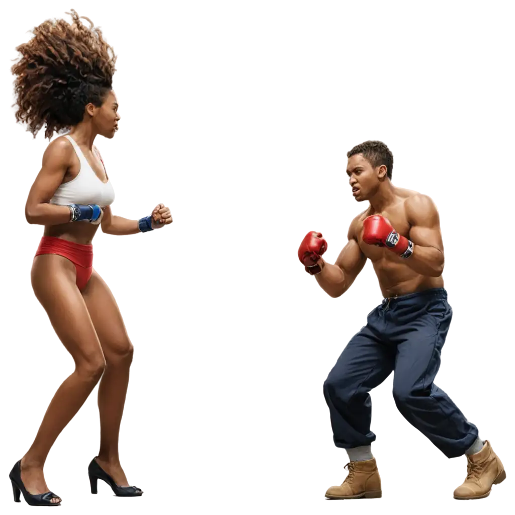 Dynamic-PNG-Drawing-of-Two-People-Fighting-Enhance-Visual-Impact-with-HighQuality-Format