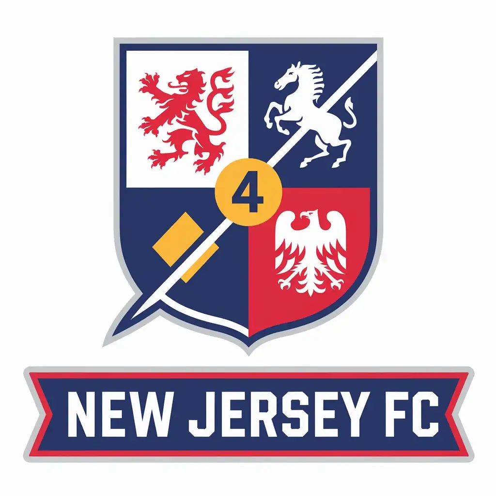 LOGO Design for New Jersey FC MLS Styled Soccer Badge with Clear Background for Sports Fitness Industry