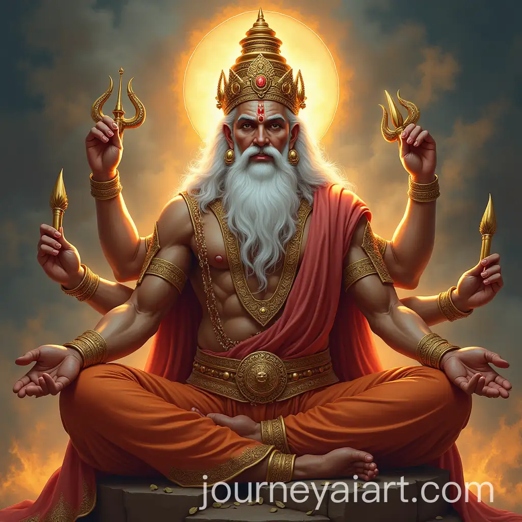 Lord-Brahma-in-Majestic-Divine-Setting-with-Vivid-Details