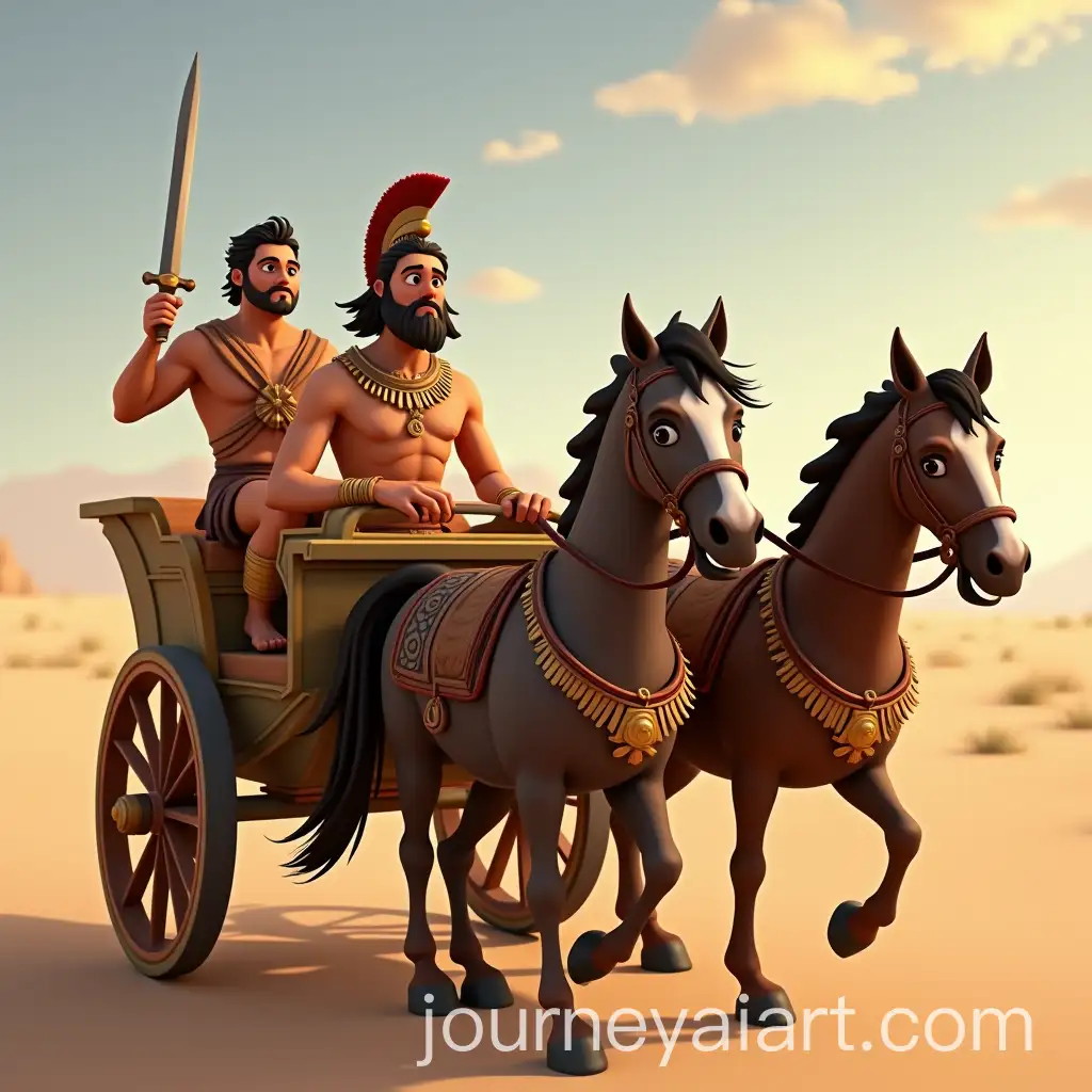Greek-Chariot-with-Warriors-Mythical-Adventure-in-Pixar-Style