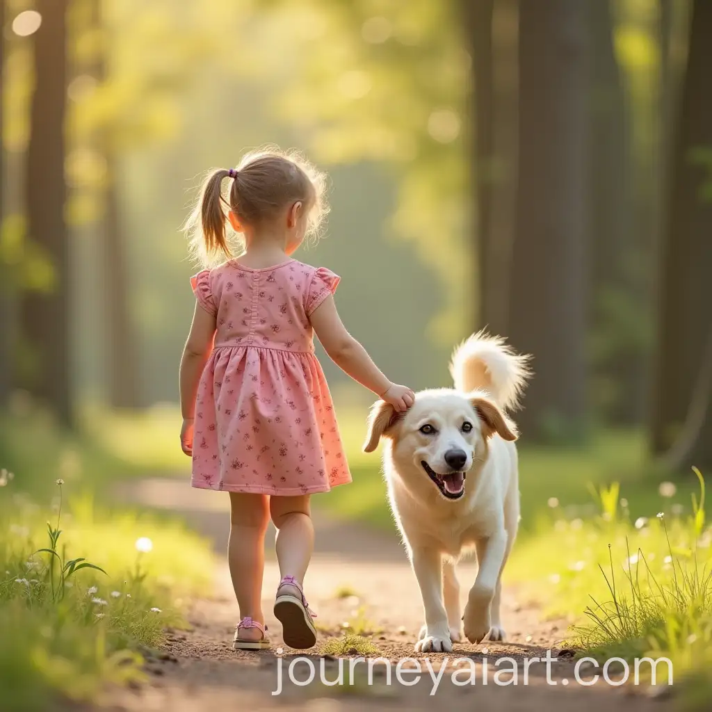 Little-Girl-Walking-with-Dog-in-a-Scenic-Outdoor-Setting