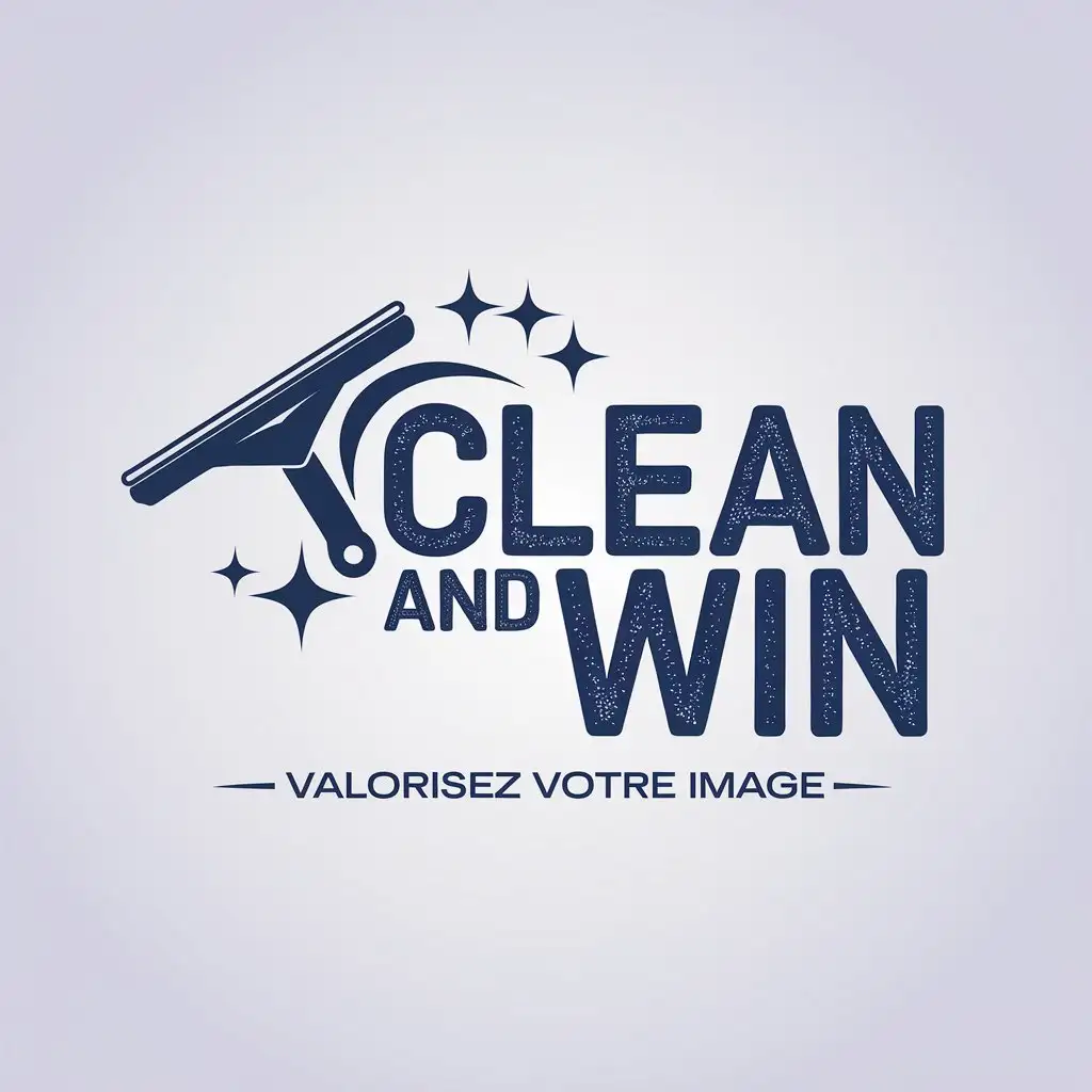 LOGO Design For Clean and Win Minimalistic Blue Windows Squeegee Theme