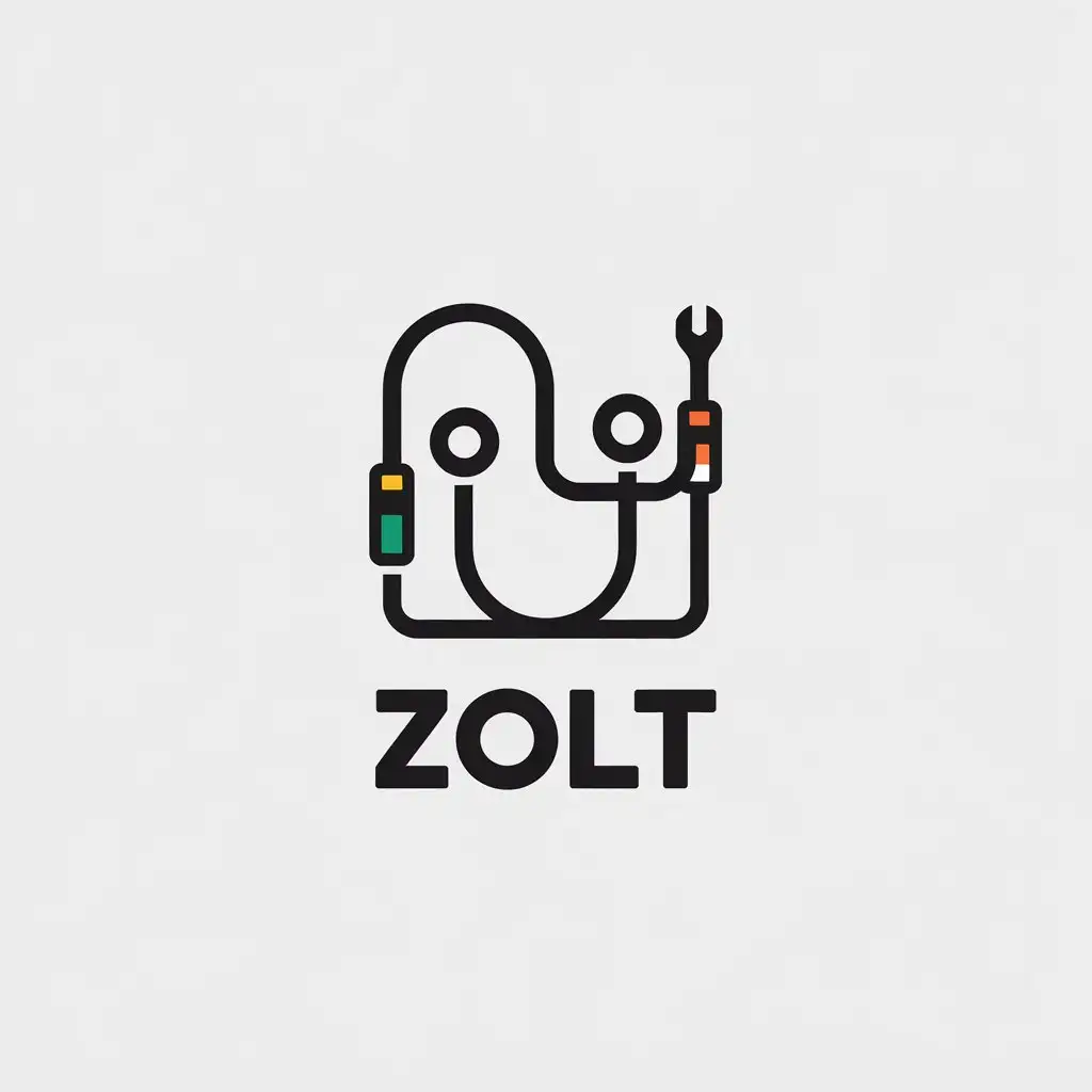 LOGO Design for Zolt Vector Logo with Wire Test Lead Symbol on Clear Background