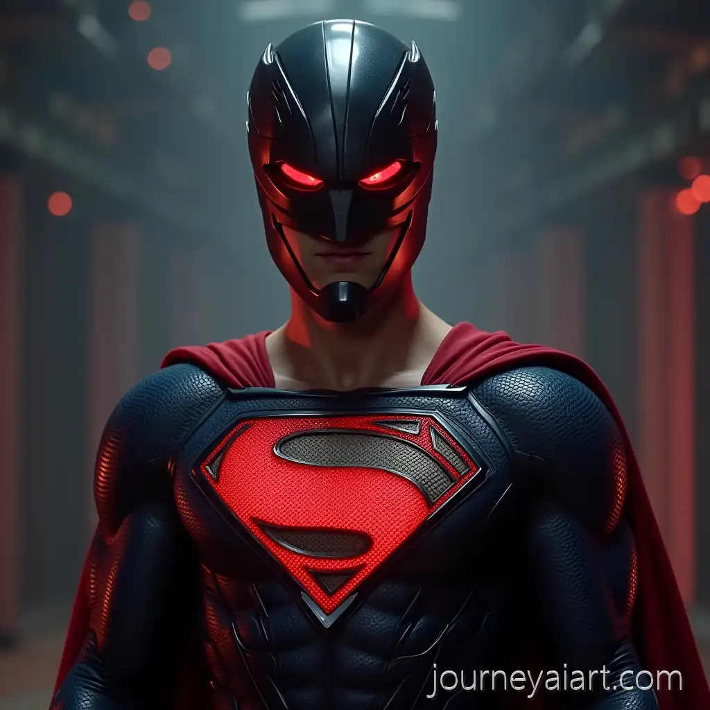 Superman-in-Red-Armor-with-Rinzler-Helmet-from-Tron-Legacy