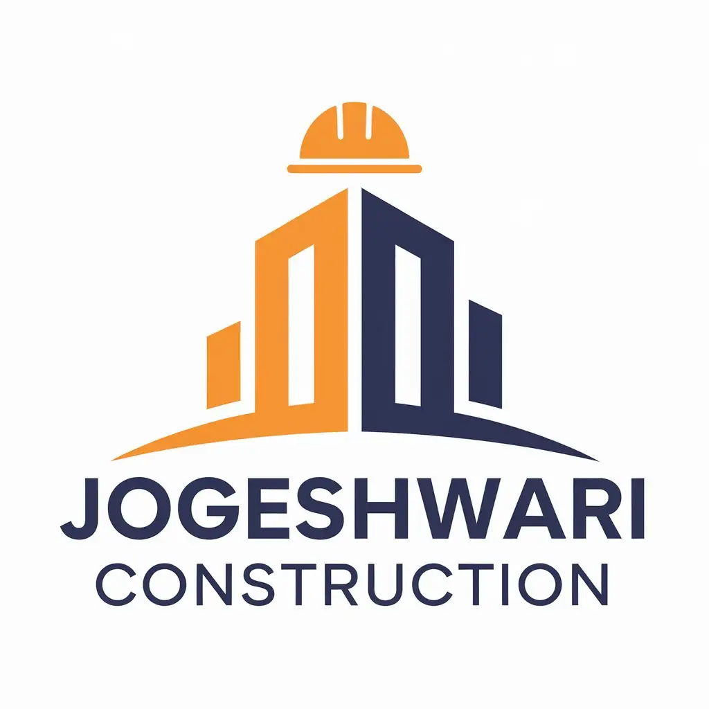 a vector logo design,with the text "Jogeshwari Construction", main symbol:buildings,Moderate,be used in Real Estate industry,clear background