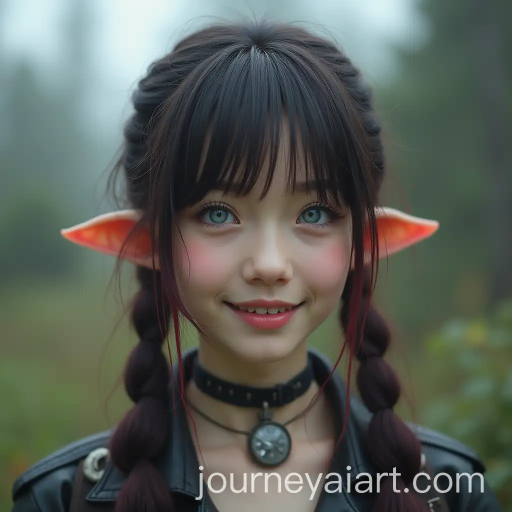 Smiling-Asian-Girl-in-Apocalyptic-Outfit-with-Elf-Ears-and-Pigtails