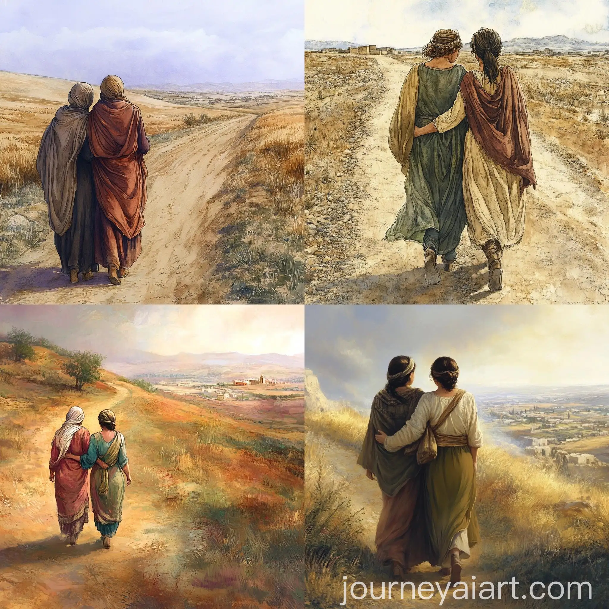Ruth-and-Naomi-Walking-Together-Towards-Bethlehem