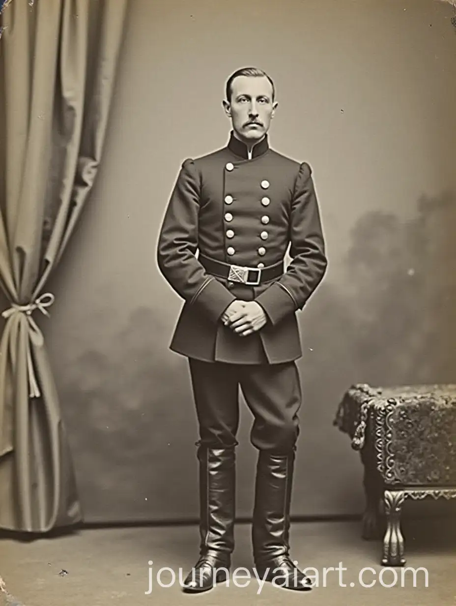 Prussian-Soldier-Standing-Straight-Portrait-in-1870